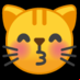 :cara de gato que da un beso con los ojos cerrados: