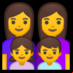 :familia: mujer, mujer, niña, niño: