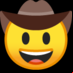 :cara con sombrero de vaquero: