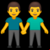 :dos hombres de la mano: