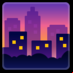 :ciudad al atardecer:
