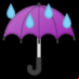 :paraguas con gotas de lluvia: