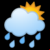 :sol detrás de una nube con lluvia: